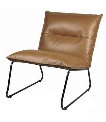 Poltrona Gramado Courino Caramelo Base Preta 76cm - 62900