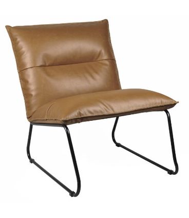 Poltrona Gramado Courino Caramelo Base Preta 76cm - 62900