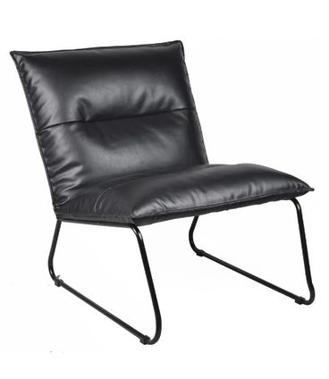 Poltrona Gramado Courino Preto Base Preta 76cm - 62902