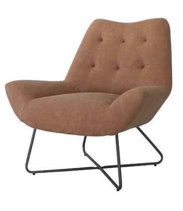 Poltrona Canela Courino Caramelo Base Preta 89cm - 62903