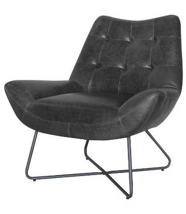 Poltrona Canela Courino Preta Base Preta 89cm - 62905