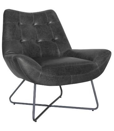 Poltrona Canela Courino Preta Base Preta 89cm - 62905