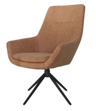 Poltrona Bento Courino Caramelo Base Preta 95cm - 62906