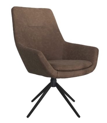 Poltrona Bento Courino Marrom Base Preta 95cm - 62907