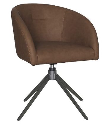 Poltrona Torres Courino Marrom Base Preta 74cm - 62912