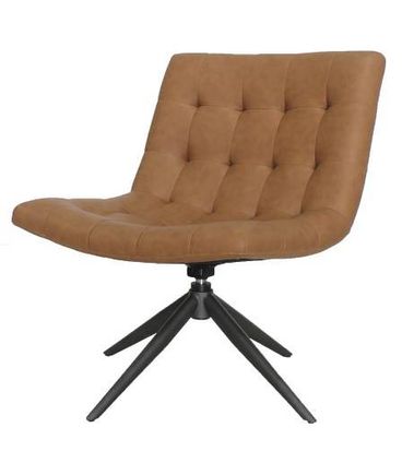 Poltrona Pelotas Courino Caramelo Base Preta 85cm - 62918