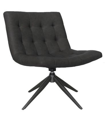 Poltrona Pelotas Courino Preto Base Preta 85cm - 62920