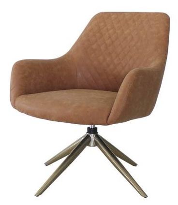 Poltrona Caxias Courino Caramelo Base Gold 85cm - 62921