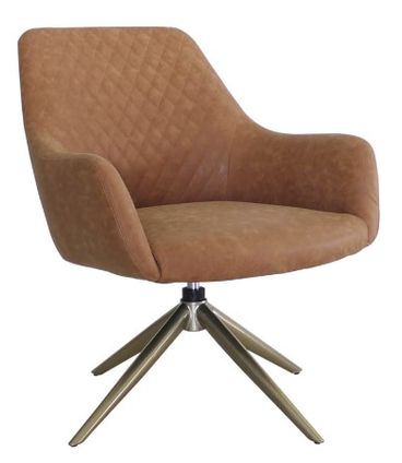 Poltrona Caxias Courino Caramelo Base Gold 85cm - 62921