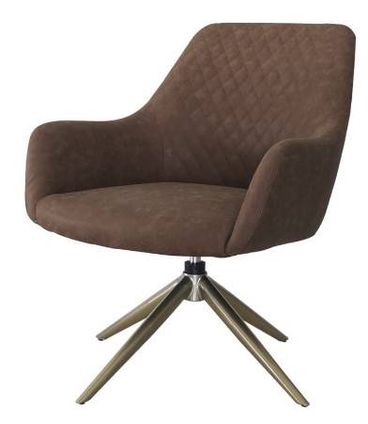 Poltrona Caxias Courino Marrom Base Gold 85cm - 62922