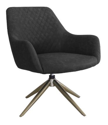 Poltrona Caxias Courino Preto Base Gold 85cm - 62923