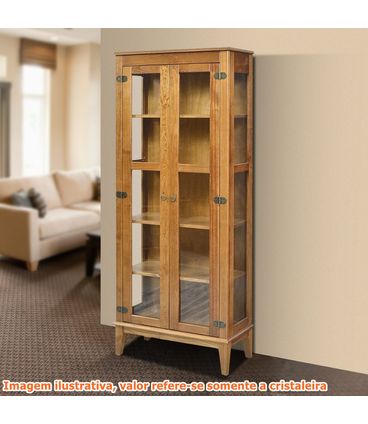 Cristaleira Bia 2 Portas cor Amendoa 180 cm - 62915