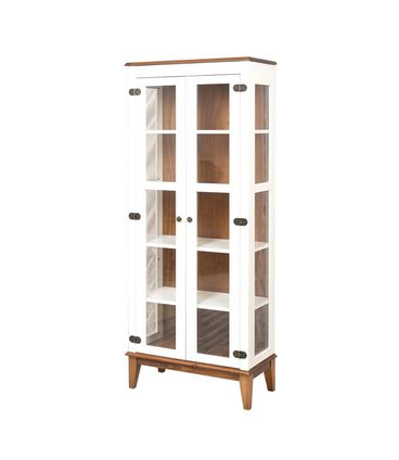Cristaleira Bia 2 Portas cor Branco com Amendoa 180 cm - 62924