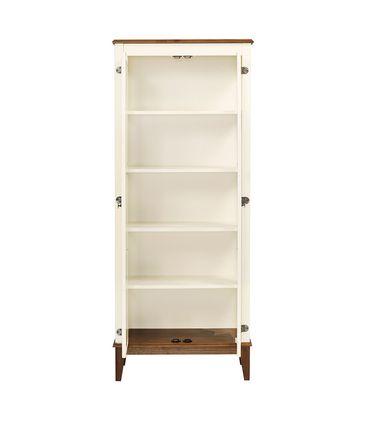 Cristaleira Bia 2 Portas cor Off White com Base Amendoa 180 cm - 62926