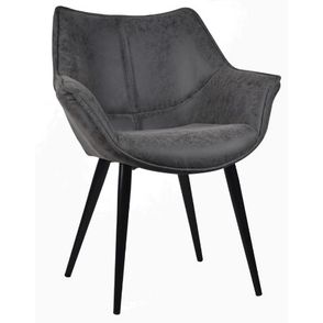Cadeira Anne Corino Preto Vintage Base Preta 82cm - 62931