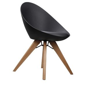 Cadeira Garcia Preta Base Natural 79cm - 62936