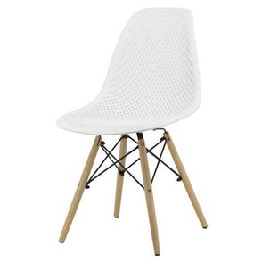 Cadeira Lópes Branca Base Natural 82cm - 62938