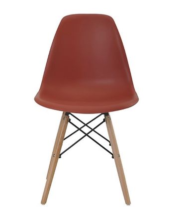 Cadeira Eames Eiffel Polipropileno Laranja Base Madeira 81cm - 62957