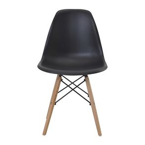 Cadeira Eames Eiffel Polipropileno Preto Base Madeira 81cm - 62958