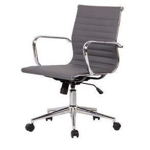 Cadeira Sevilha Eames Baixa PU Cinza Base Cromada 98cm - 62976
