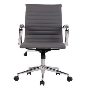 Cadeira Sevilha Eames Baixa PU Cinza Base Cromada 98cm - 62976