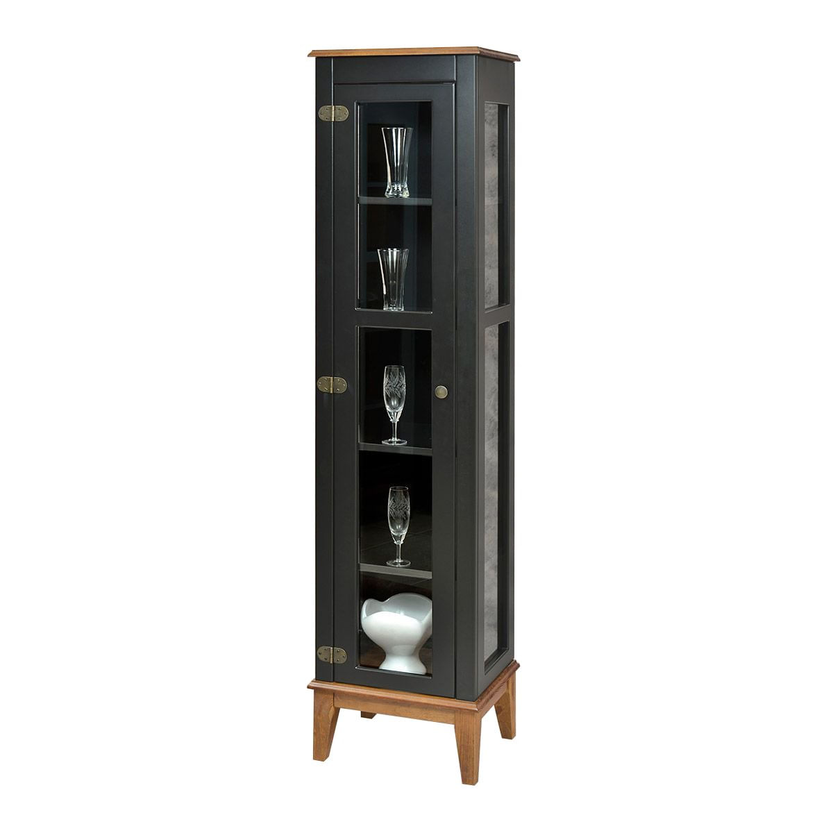 Cristaleira-Remy-1-Porta-cor-Preto-com-Base-Amendoa-180-cm---60758