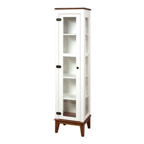 Cristaleira Remy 1 Porta cor Branco com Base Amêndoa 180 cm - 60756