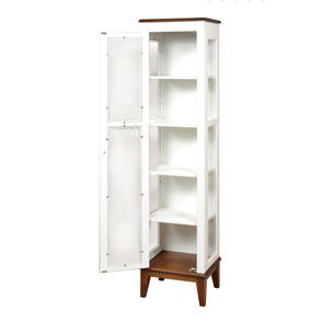 Cristaleira Remy 1 Porta cor Branco com Base Amêndoa 180 cm - 60756
