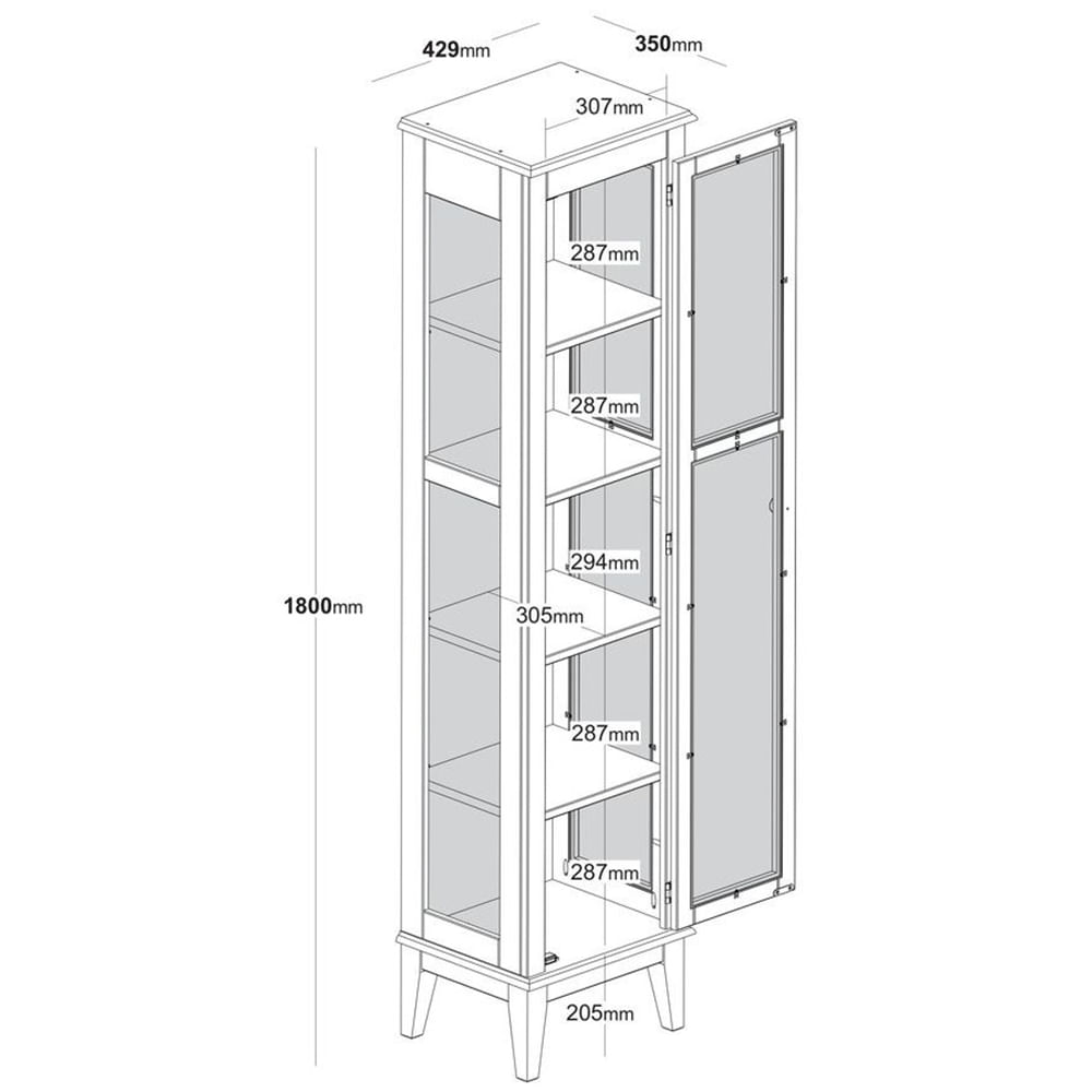 Cristaleira-Remy-1-Porta-cor-Branco-com-Base-Amendoa-180-cm---60756