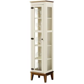 Cristaleira Remy 1 Porta cor Off White com Base Amêndoa 180 cm - 62966