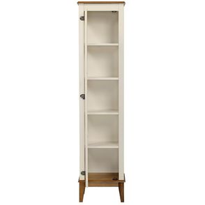 Cristaleira Remy 1 Porta cor Off White com Base Amêndoa 180 cm - 62966