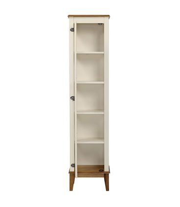 Cristaleira Remy 1 Porta cor Off White com Base Amêndoa 180 cm - 62966