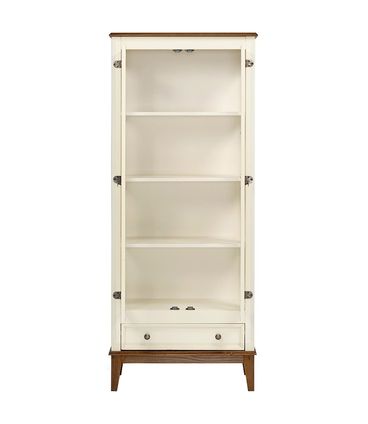Cristaleira Bia 2 Portas e 1 Gavetas cor Off White com Amêndoa 180 cm - 60752