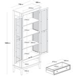CristaleiraBia2Portase1GavetascorOffWhitecomAmendoa180cm60752