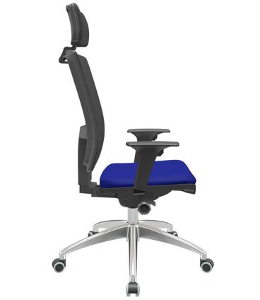Cadeira Office Brizza Tela Preta Com Encosto Assento Aero Azul Autocompensador 126cm  - 62988