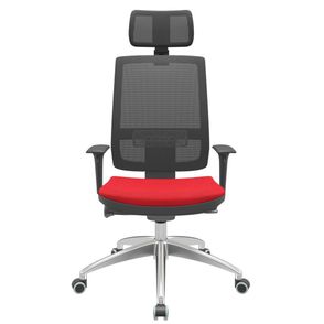 Cadeira Office Brizza Tela Preta Com Encosto Assento Aero Vermelho Autocompensador 126cm - 62989