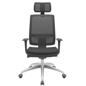 Cadeira Office Brizza Tela Preta Com Encosto Assento Aero Preto Autocompensador 126cm - 62986