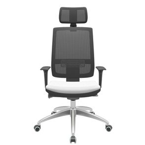 Cadeira Office Brizza Tela Preta Com Encosto Assento Aero Branco Autocompensador 126cm  - 62987