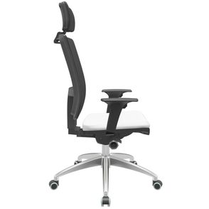 Cadeira Office Brizza Tela Preta Com Encosto Assento Aero Branco Autocompensador 126cm  - 62987