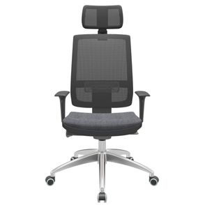 Cadeira Office Brizza Tela Preta Com Encosto Assento Concept Granito Autocompensador 126cm - 62993