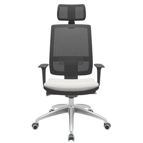 Cadeira Office Brizza Tela Preta Com Encosto Assento Facto Dunas Branco Autocompensador 126cm - 62994