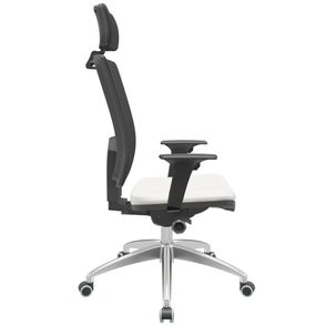 Cadeira Office Brizza Tela Preta Com Encosto Assento Facto Dunas Branco Autocompensador 126cm - 62994