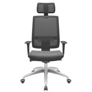 Cadeira Office Brizza Tela Preta Com Encosto Assento Facto Dunas Cinza Autocompensador 126cm  - 62995