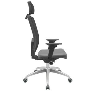 Cadeira Office Brizza Tela Preta Com Encosto Assento Facto Dunas Cinza Autocompensador 126cm  - 62995