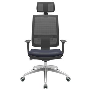 Cadeira Office Brizza Tela Preta Com Encosto Assento Facto Dunas Azul Marinho Autocompensador 126cm - 63000