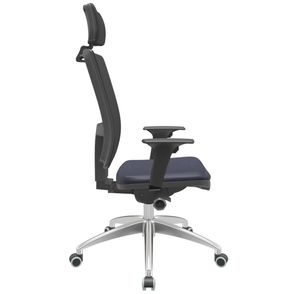 Cadeira Office Brizza Tela Preta Com Encosto Assento Facto Dunas Azul Marinho Autocompensador 126cm - 63000