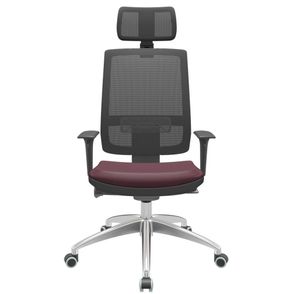 Cadeira Office Brizza Tela Preta Com Encosto Assento Facto Dunas Bordô Autocompensador 126cm - 63002