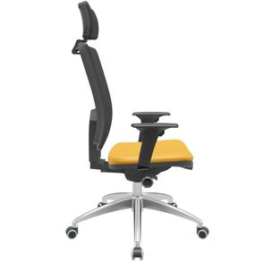 Cadeira Office Brizza Tela Preta Com Encosto Assento Facto Dunas Amarelo Autocompensador 126cm - 63003