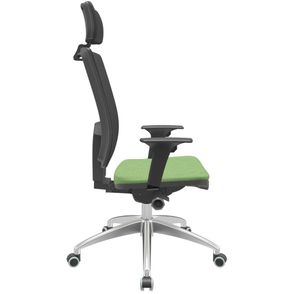 Cadeira Office Brizza Tela Preta Com Encosto Assento Poliéster Verde Musgo Autocompensador 126cm - 63008