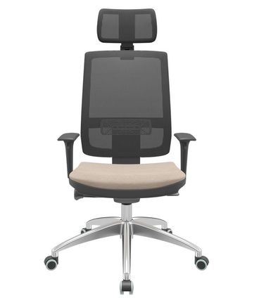 Cadeira Office Brizza Tela Preta Com Encosto Assento Poliéster Fendi Autocompensador 126cm - 63010